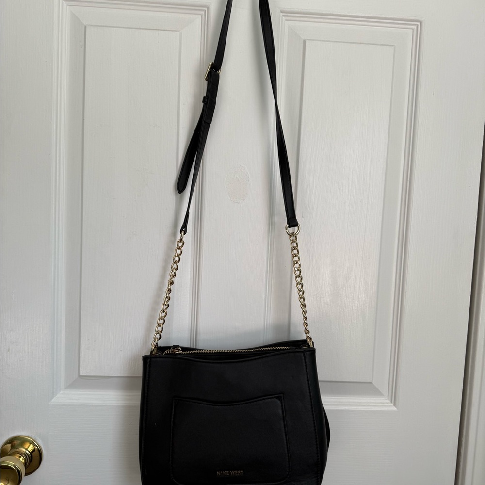 Nine West Black Crossbody Bag with Gold Chain